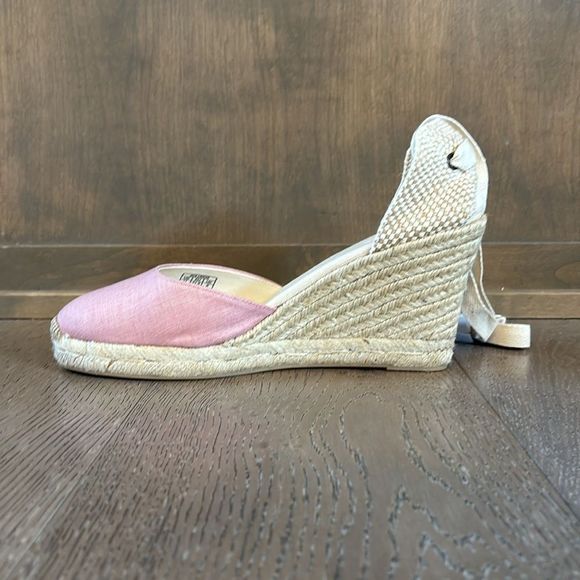 Soludos Tall Wedge Linen Espadrilles in Dusty Rose - Picture 8 of 13